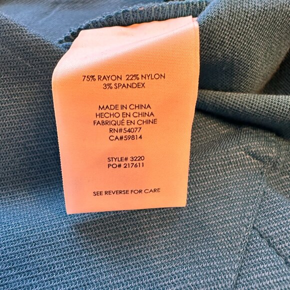 CABI Teal Blue Sigourney Side Zip Office Mini Pencil Skirt Style 3220 Size 10 - Picture 5 of 8